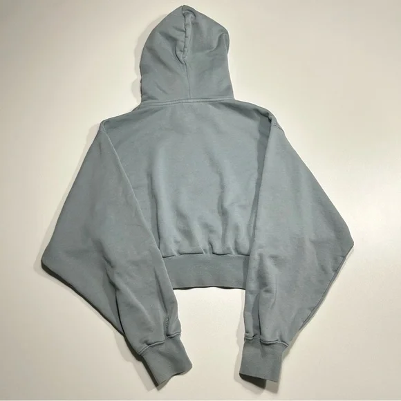 Aritzia TNA Blue Airy AF Fleece Cropped Hoodie Women’s Size Medium - Picture 5 of 10